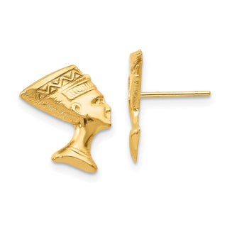 10k Yellow Gold 13mm Nefertiti Stud Earrings