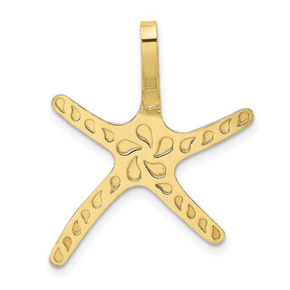 10k Yellow Gold Polished Starfish Pendant