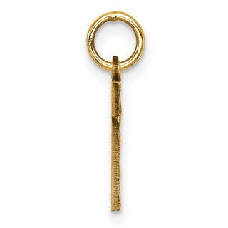 10K Yellow Gold Casted Small Diamond-cut Number 1 Charm