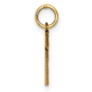 10K Yellow Gold Casted Small Diamond-cut Number 1 Charm