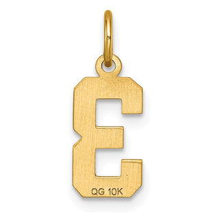 10K Yellow Gold Casted Small Diamond-cut Number 3 Charm