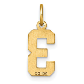 10K Yellow Gold Casted Small Diamond-cut Number 3 Charm