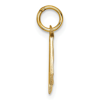 10K Yellow Gold Casted Small Diamond-cut Number 4 Charm