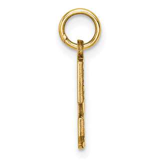 10K Yellow Gold Casted Small Diamond-cut Number 5 Charm