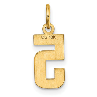 10K Yellow Gold Casted Small Diamond-cut Number 5 Charm