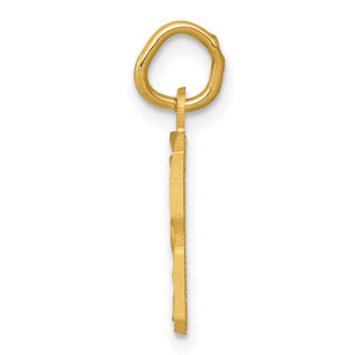 10K Yellow Gold Casted Small Diamond-cut Number 8 Charm