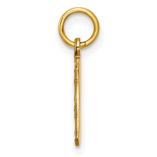 10K Yellow Gold Casted Small Diamond-cut Number 9 Charm