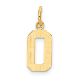 10K Yellow Gold Casted Small Polished Number 0 Charm
