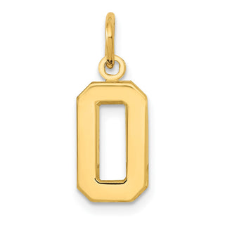 10K Yellow Gold Casted Small Polished Number 0 Charm
