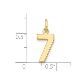 10K Yellow Gold Casted Small Polished Number 7 Charm