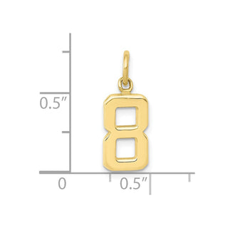 10K Yellow Gold Casted Small Polished Number 8 Charm
