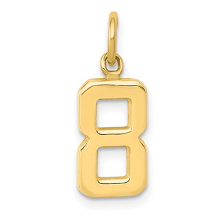 10K Yellow Gold Casted Small Polished Number 8 Charm