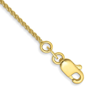 9" 10k Yellow Gold 1.05mm Spiga Chain Anklet