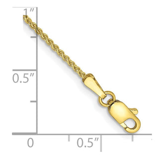 7" 10k Yellow Gold 1.25mm Spiga Chain