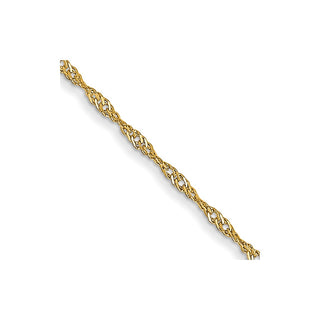 24" 14k Yellow Gold 1mm Carded Singapore Chain Necklace