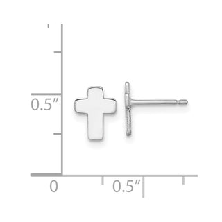 10k White Gold 8.5mm Polished Cross Stud Earrings