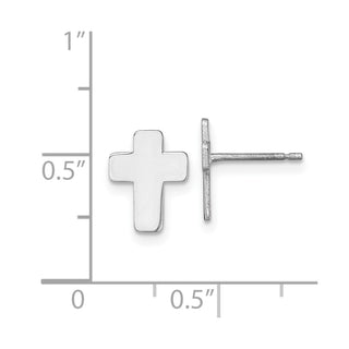 10k White Gold 10.5mm Polished Cross Stud Earrings