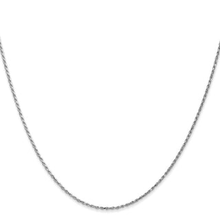 22" 10k White Gold 1.15mm Diamond-cut Machine Made Rope Chain