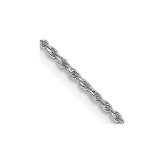 22" 10k White Gold 1.15mm Diamond-cut Machine Made Rope Chain