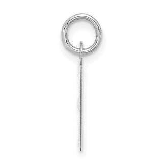 10k White Gold Large Slanted Block Initial E Charm