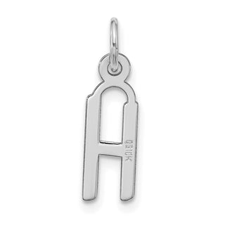 10k White Gold Large Slanted Block Initial H Charm