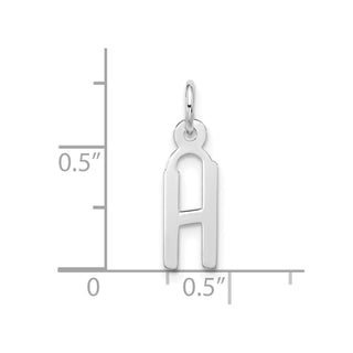 10k White Gold Large Slanted Block Initial H Charm