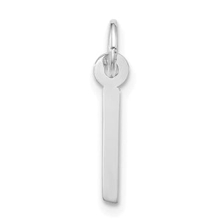 10k White Gold Large Slanted Block Initial I Charm