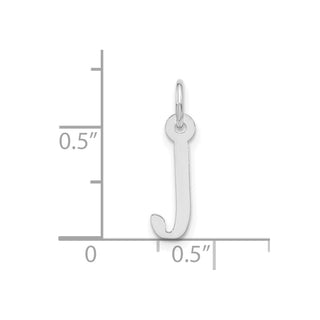 10k White Gold Large Slanted Block Initial J Charm