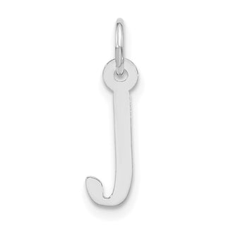 10k White Gold Large Slanted Block Initial J Charm