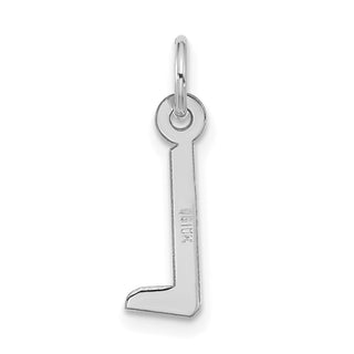 10k White Gold Large Slanted Block Initial L Charm