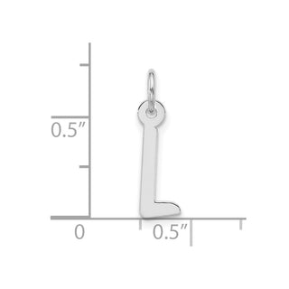 10k White Gold Large Slanted Block Initial L Charm
