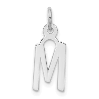 10k White Gold Large Slanted Block Initial M Charm