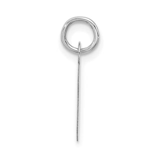 10k White Gold Large Slanted Block Initial O Charm