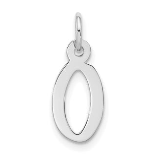 10k White Gold Large Slanted Block Initial O Charm