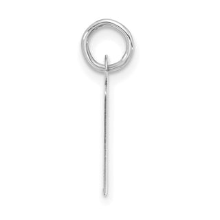 10k White Gold Large Slanted Block Initial R Charm