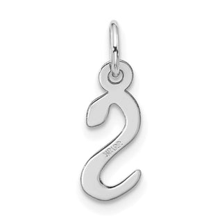 10k White Gold Large Slanted Block Initial S Charm