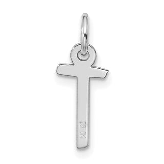 10k White Gold Large Slanted Block Initial T Charm