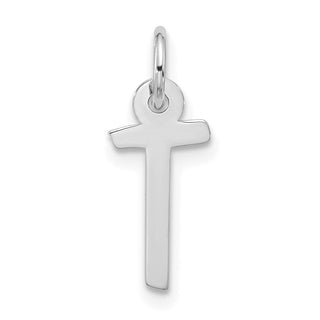 10k White Gold Large Slanted Block Initial T Charm