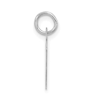 10k White Gold Large Slanted Block Initial V Charm