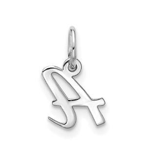 10k White Gold Small Script Initial A Charm 10WC1556A