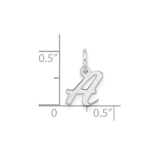 10k White Gold Small Script Initial A Charm 10WC1556A