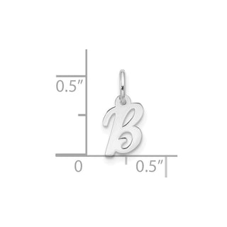 10k White Gold Small Script Initial B Charm 10WC1556B