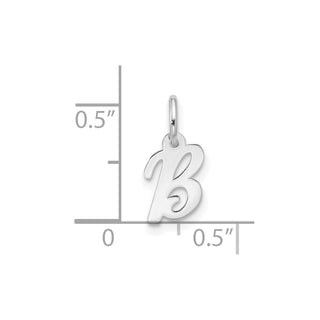 10k White Gold Small Script Initial B Charm 10WC1556B