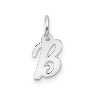 10k White Gold Small Script Initial B Charm 10WC1556B