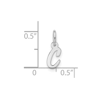 10k White Gold Small Script Initial C Charm 10WC1556C