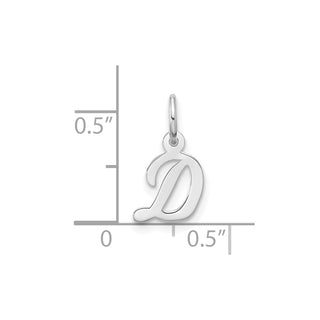10k White Gold Small Script Initial D Charm 10WC1556D