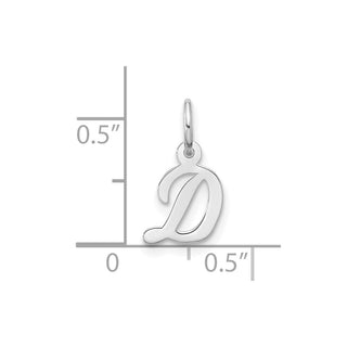 10k White Gold Small Script Initial D Charm 10WC1556D
