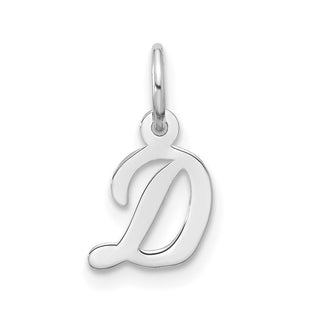 10k White Gold Small Script Initial D Charm 10WC1556D