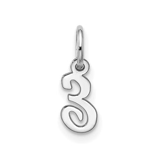 10k White Gold Small Script Initial E Charm 10WC1556E