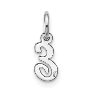10k White Gold Small Script Initial E Charm 10WC1556E